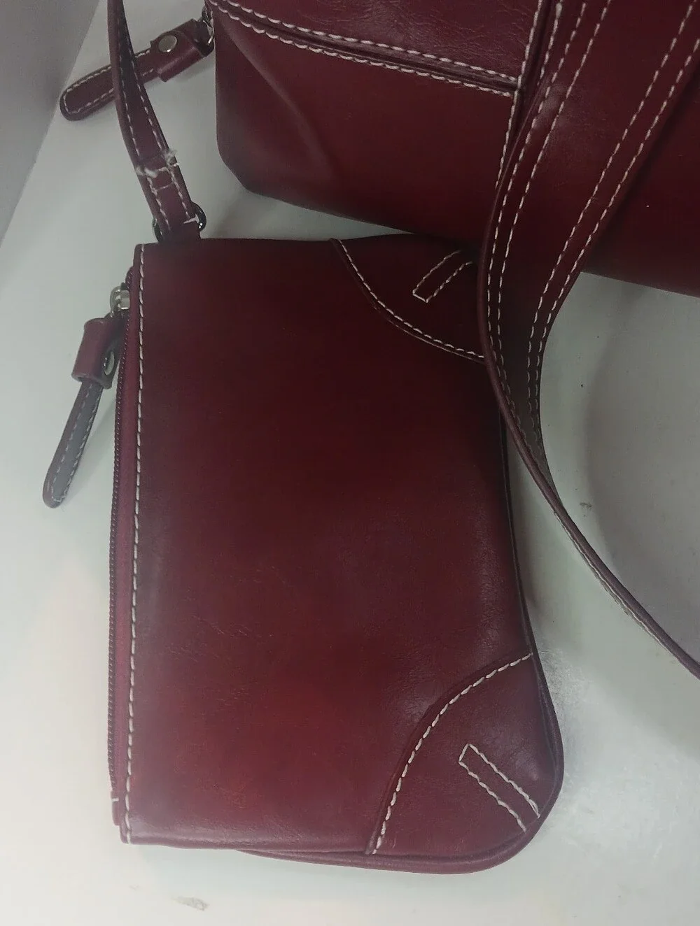 Franklin Covey Women's Red Leather Tote Bag